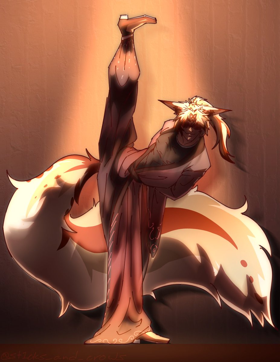 st1cks_n_crows's tweet photo. Hey, meet Azazel, another one of my Hsr ocs. This is him doing my that one dance pose that went viral a while back

(I’m so late to the party, forgive me) https://t.co/inSWng29bs