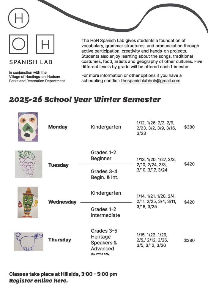 HOHGOV's tweet image. Hastings Recreation: HOH Spanish Lab 2025-2026 School Year Winter Semester alrt.se/u/mOxPSAsQNXr