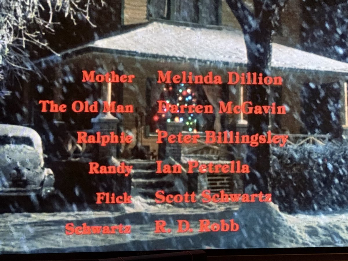 It’s insane that they misspelled Melinda Dillon’s name on the end credits for A CHRISTMAS STORY. How does that happen?!