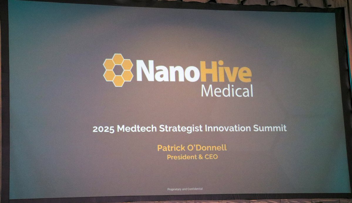 MedTechStrat's tweet image. Now presenting at #InnovationSanDiego: NanoHive Medical with President &amp;amp; CEO Patrick O. NanoHive is advancing #spinalfusion with its bioactive Soft Titanium® technology. A fast-growing commercial company, it delivers biomimetic interbody devices with ideal #biomechanics, imaging…