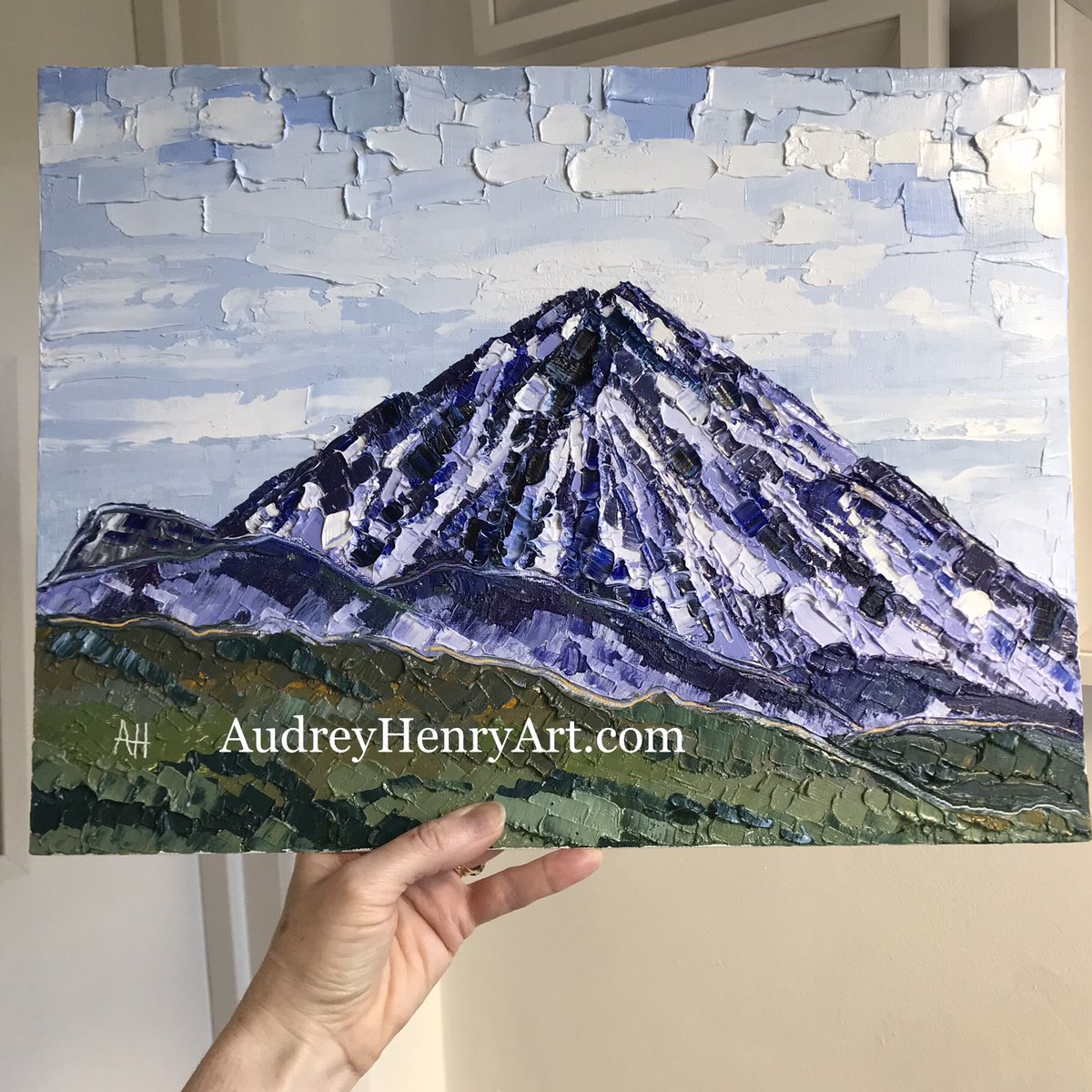 missaudreyhenry's tweet image. The thick impasto oil paint catches the Winter light beautifully. Secure your choice of art before December. This piece look between 6-9 months to dry. 
#idealgift #artgift #errigal #donegal #wildatlanticway #ireland #irishhomes  #artdealer #letterkenny #oilpainting #impasto