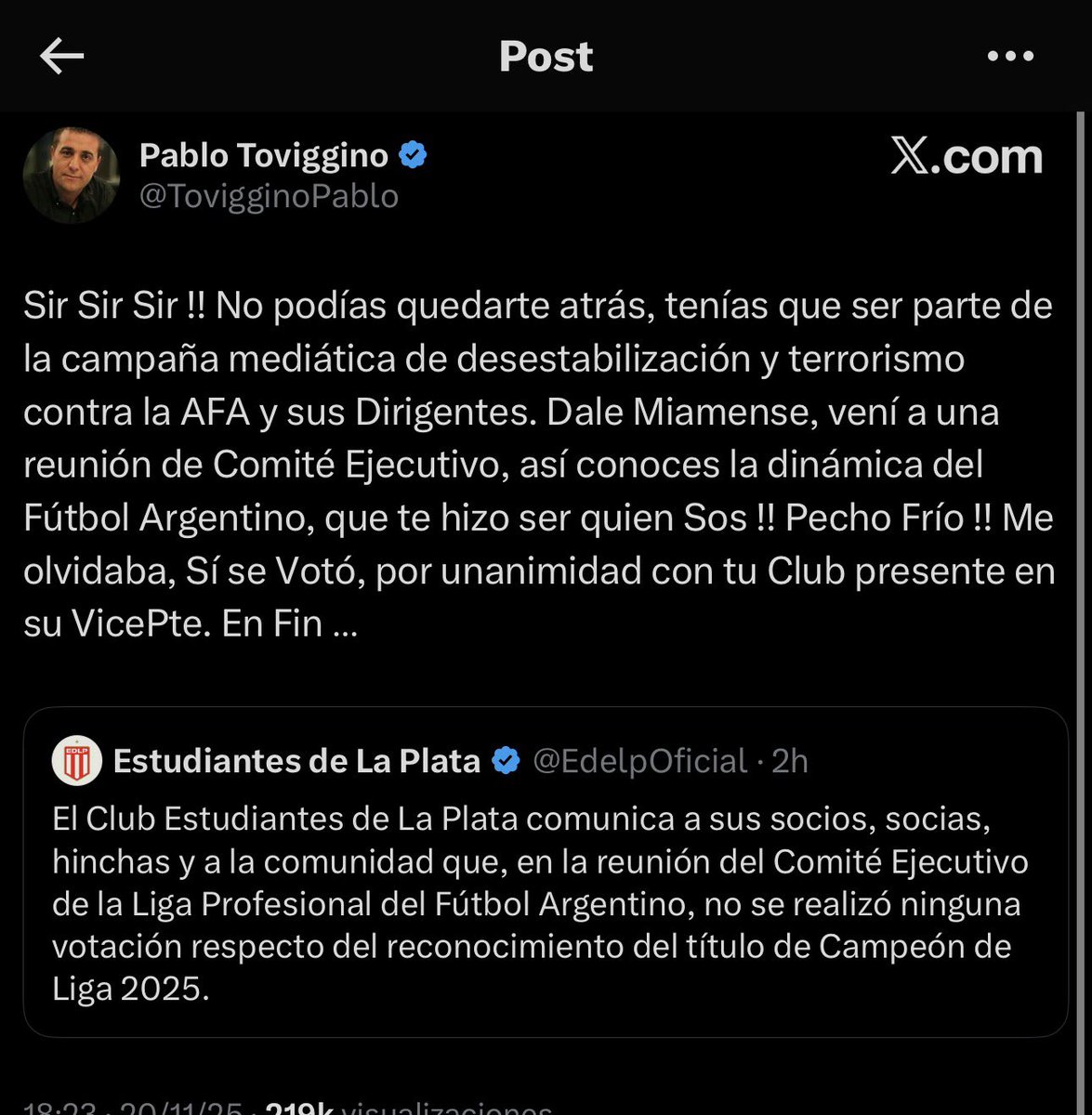 PabloCarranzaOK's tweet photo. Este boludo algún día va a ligar feo en la calle y se va a dejar de hacer el picante por Twitter. Se cree mafioso y es otro lame bolas de Tapia. https://t.co/L6rUYOEau8