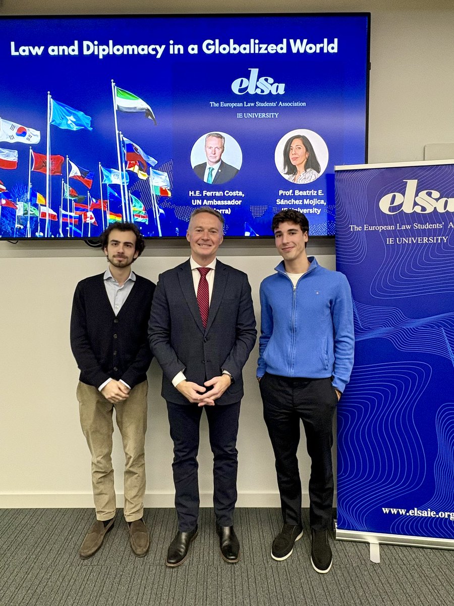 FerranCostaAND's tweet photo. Avui he participat a la conferència Law &amp; Diplomacy in a Globalized World 🌎d’@IEuniversity i ELSA. Un diàleg molt enriquidor amb les professores de l’IE i els estudiants sobre diplomàcia, dret internacional i els reptes d’un món cada cop més complex. 
#diplomacy #andorra #Law https://t.co/8BCA1kwRrt