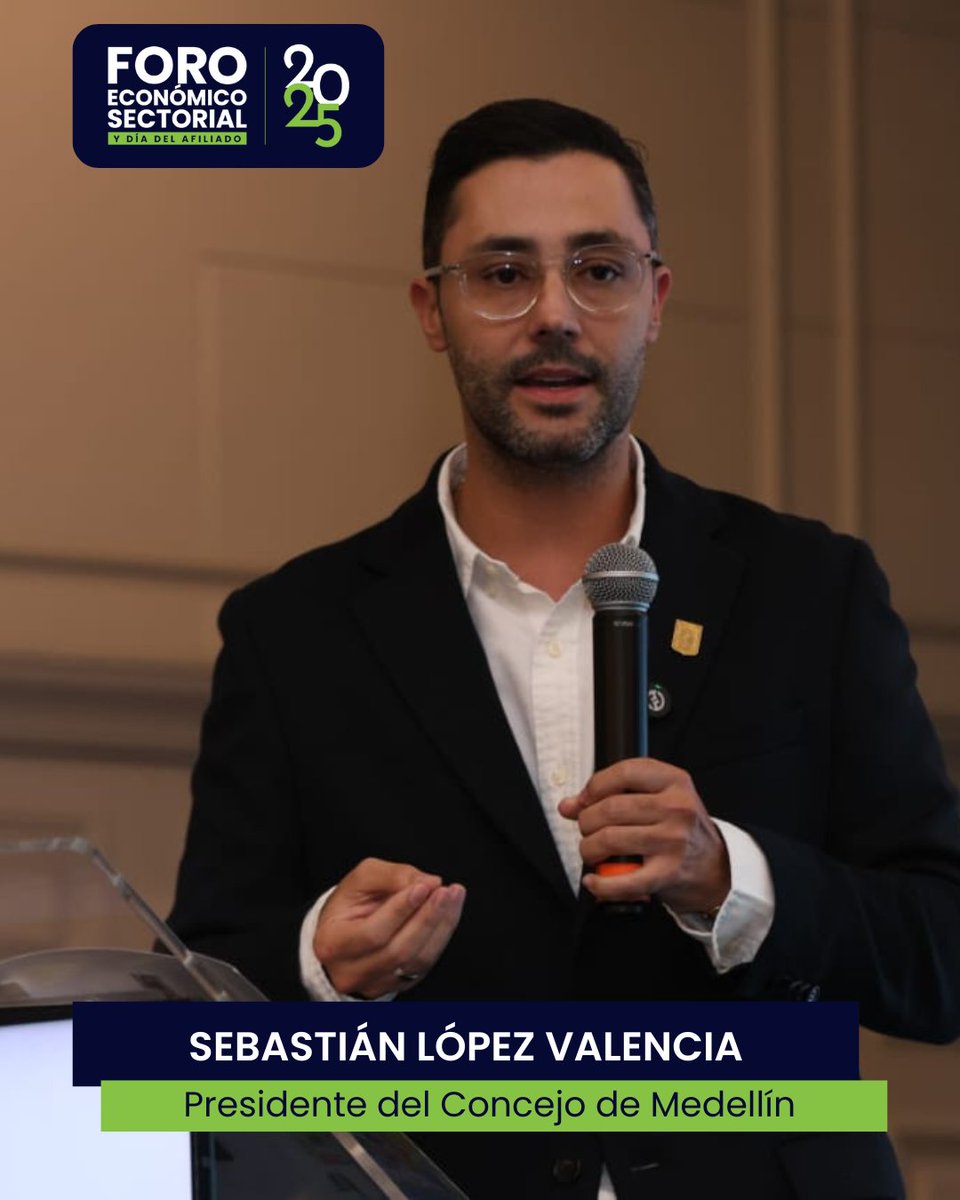 Durante el Foro Económico, Sebastián López Valencia, Presidente del Concejo de Medellín, destacó los retos que enfrenta la ciudad, pero también las grandes oportunidades para consolidarse como un territorio más innovador, competitivo y sostenible.