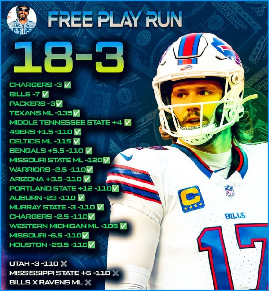 LATE NIGHT CBB POD 💎

Dming EVERYONE that RT/LIKES 💙

22-5 FREE PLAY RUN 🔥

LETS CASH ANOTHER WINNER ⬇️