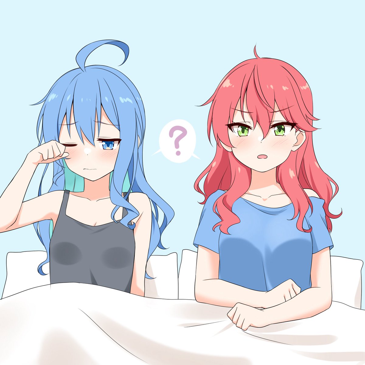星街すいせい ,さくらみこ 「おはようございました───O(≧∇≦)O────」|フェルティアのイラスト