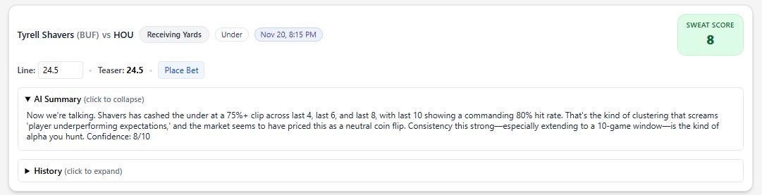 SweatAnalytics's tweet image. Buffalo Bills @ Houston Texans

Davis Mills OVER 7.5 Rushing Yds
Nick Chubb OVER 19.5 Rushing Yds
Tyrell Shavers UNDER 24.5 Receiving Yds
Jayden Higgins OVER 2.5 Receptions
Dalton Schultz OVER 4.5 Receptions
James Cooks ANYTIME  TD
Josh Allen ANYTIME TD
