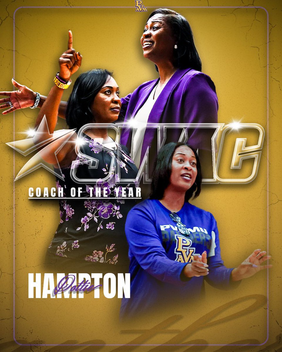 PVAMUPanthers's tweet photo. PVAMUVBALL: 🏐 2025 SWAC Volleyball Postseason Awards

🏆 Coach of the Year: Dottie Hampton
⭐ All-SWAC 1st Team: Kylee Owens
⭐ All-SWAC 2nd Team:
D’Mya Hill | Iyonna Sherwood | MaKinzie Taplin | Leila Smalls

Panther volleyball continues to lead the SWAC! 🐾🔥
#PVAMUVolleyball https://t.co/iB40StEeNY