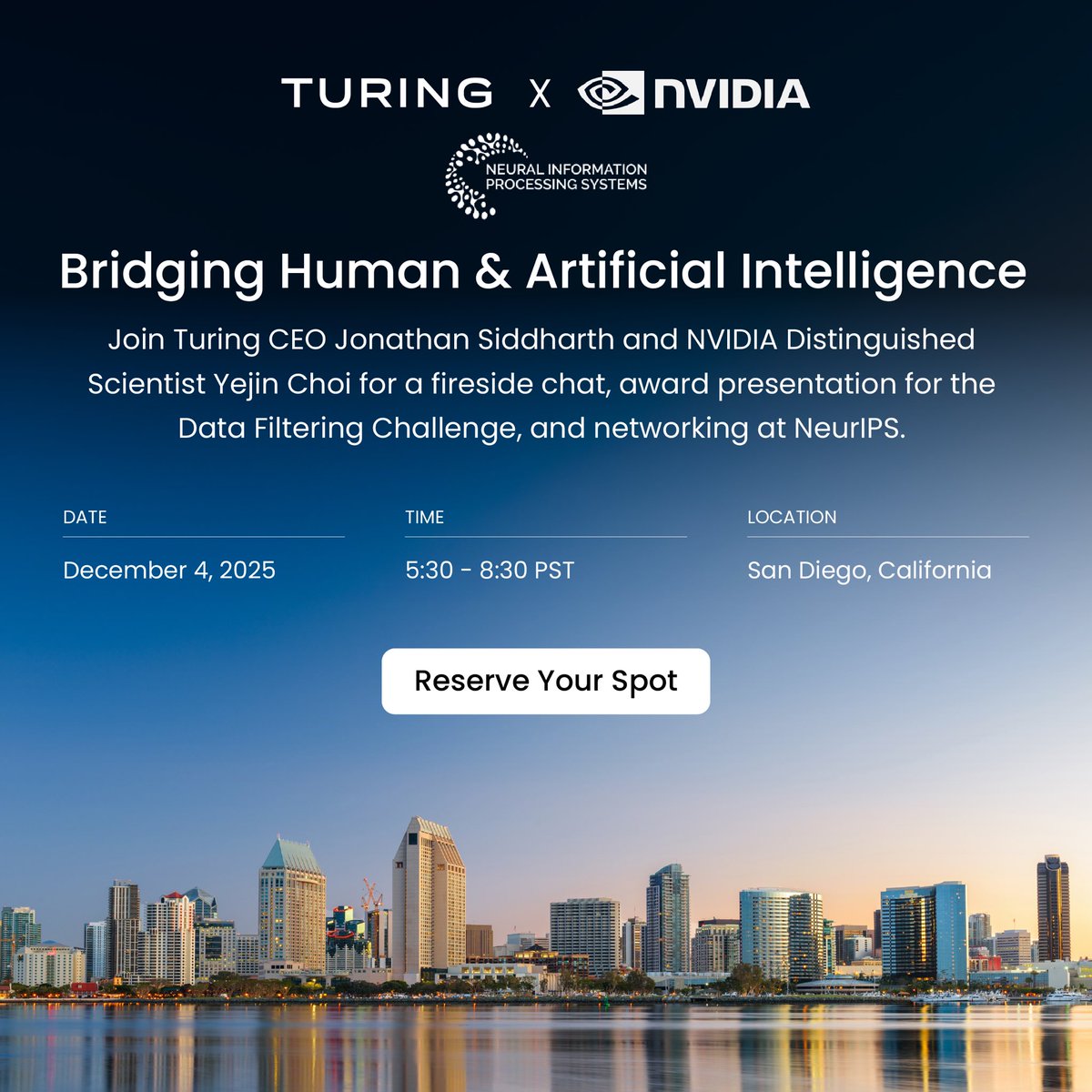 turingcom's tweet image. 𝐓𝐮𝐫𝐢𝐧𝐠 𝐱 𝐍𝐯𝐢𝐝𝐢𝐚

Join us for an evening exploring how people &amp;amp; AI can shape the future together: 𝐁𝐫𝐢𝐝𝐠𝐢𝐧𝐠 𝐇𝐮𝐦𝐚𝐧 𝐚𝐧𝐝 𝐀𝐫𝐭𝐢𝐟𝐢𝐜𝐢𝐚𝐥 𝐈𝐧𝐭𝐞𝐥𝐥𝐢𝐠𝐞𝐧𝐜𝐞

Hear Jonathan Siddharth (@jonsidd), CEO of Turing, and @YejinChoinka, Distinguished…