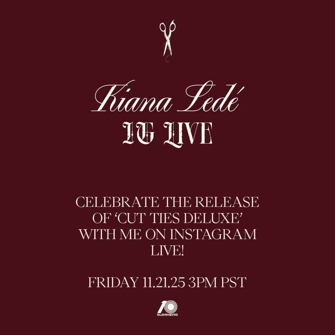 KianaLede's tweet photo. We’re goin LIVE on Instagram tomorrow to celebrate the #CutTiesDeluxe droppin! We might have some special guests pop in 😉  Bet you can’t guess who they are😂🩸✂️🤍 https://t.co/CSexqYbZzY
