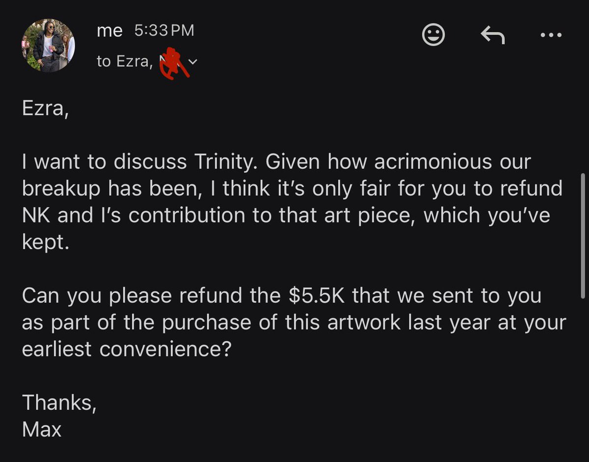 makispoke's tweet image. i’ve reached out formally to ezra on trinity/refund.