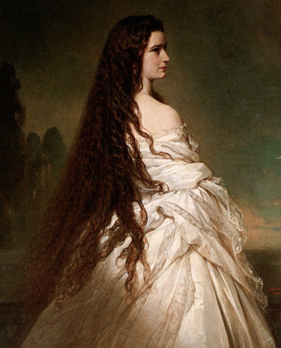 GodsWhisper777's tweet photo. franz xaver winterhalter's portrait of empress elisabeth of austria, painted in 1865 / elizabeth in frankenstein (2025) https://t.co/KjfccHLm25
