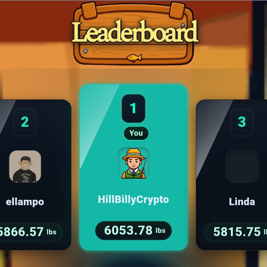 Season 1: Gon' Fishing
  I wasn't there at the beginning, but I'm on top now. 
  Just broke 6000 lbs. It's still early... 11 days left in the tournament. 
  I hear rumors about a monster in dem' waters...🦈🐋🐳🐙
  If anyone is looking for me, tell them I've Gon' Fishing 🎣