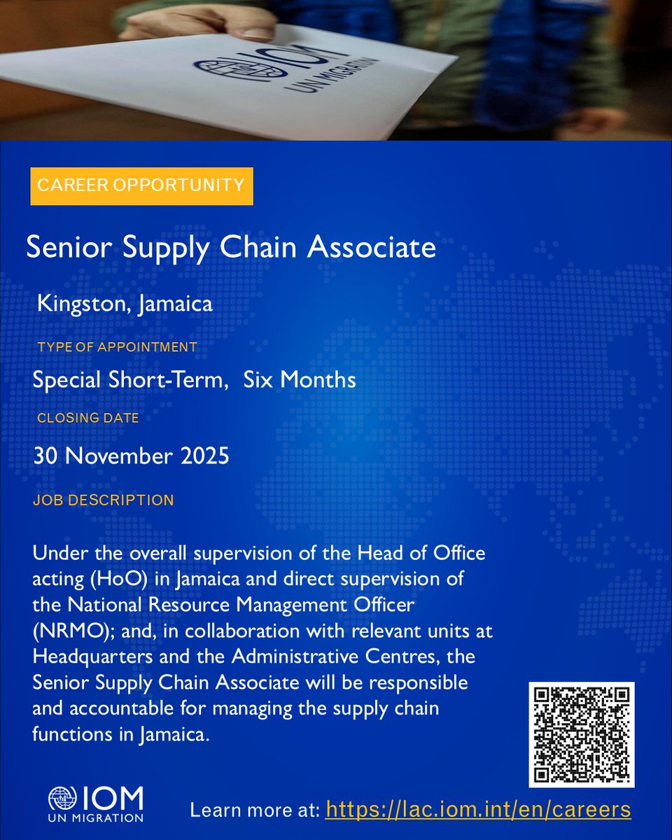#SupplyChain #Vacancy Supply Chain Associate wanted!! Application deadline 30 Nov.  #JamaicaVacancies #JamaicaJobs
