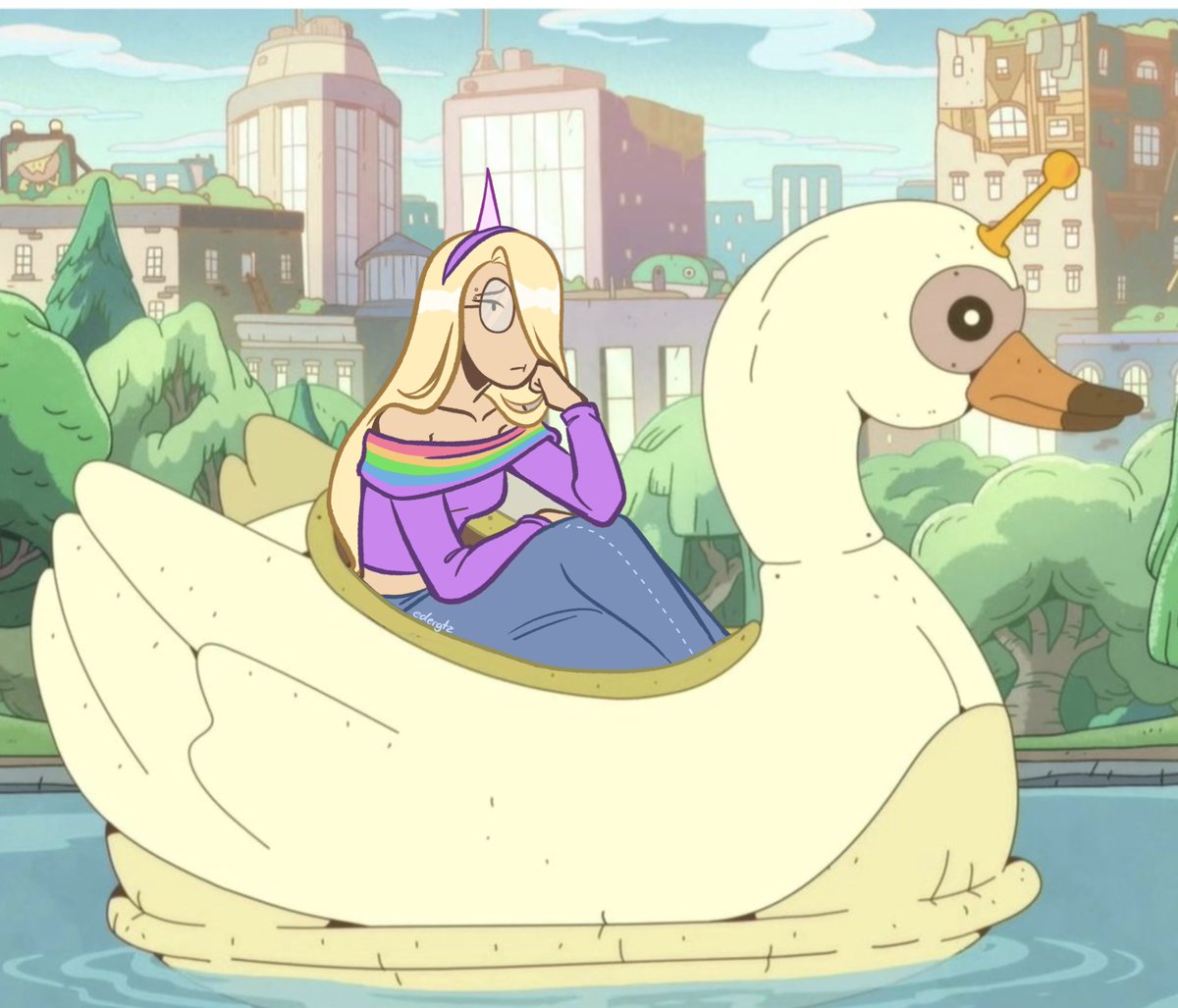 RT_2756's tweet image. Had to edit this in the Finn &amp;amp; Jake AU #adventuretime #fionnaandcake