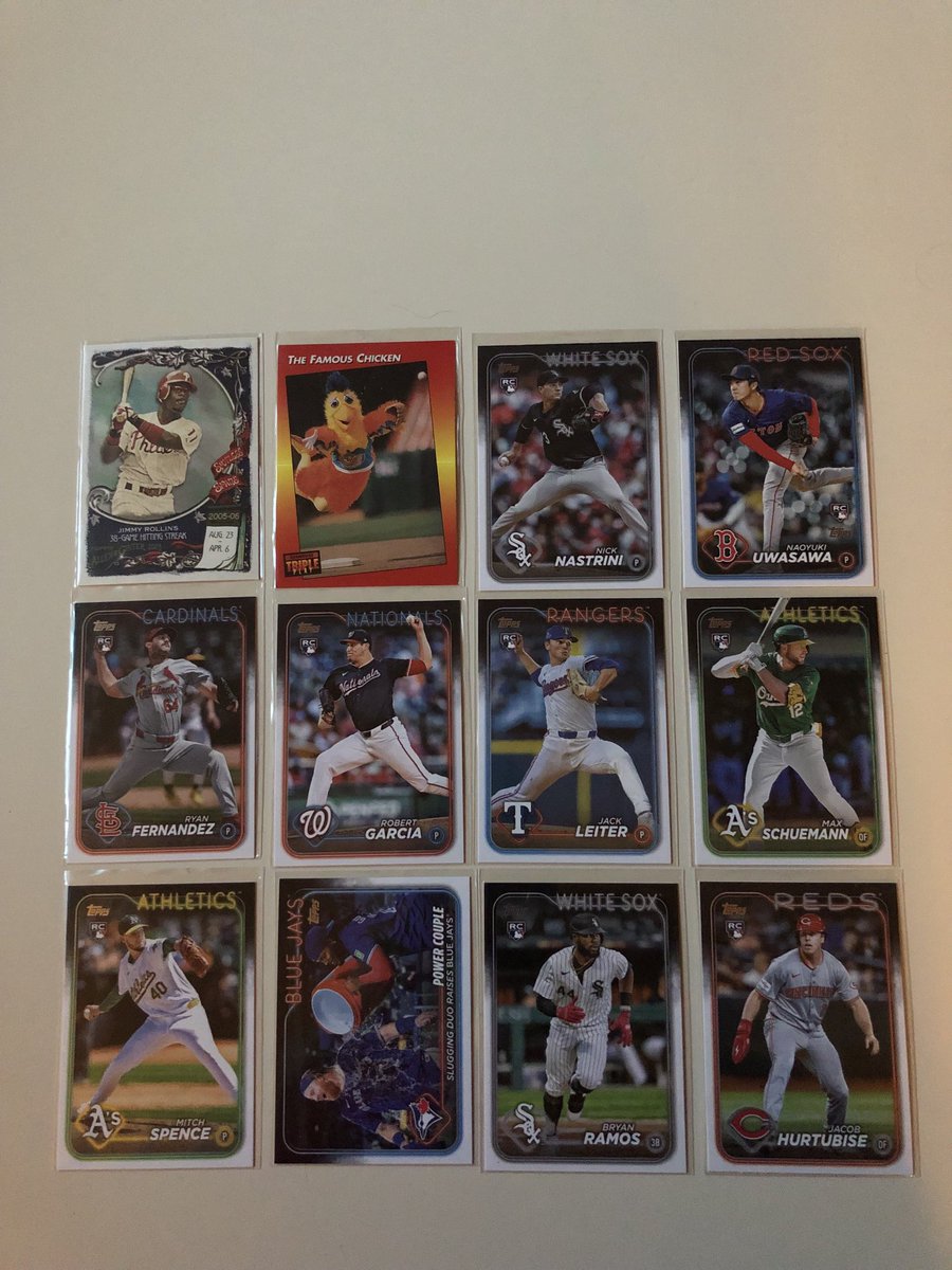 🔥🔥STACK SALE 🔥🔥

$1 each, discount on multiple purchases (see pinned tweet)

Maximum 12 cards per stack 

Shipping $5 within 🇨🇦/$10 to 🇺🇸

Reposts always appreciated thank you 

#TBBCrew #TBBReposts #MLB ⁦<a href="/trading_dawg/">G-Dawg Trading</a>⁩ ⁦<a href="/ILOVECOLLECTING/">I❤️COLLECTINGCARDS</a>⁩ #Phillies #Rangers #Reds