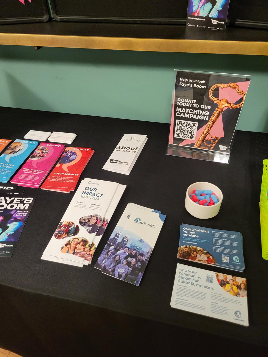 On Tuesday, we had the incredible opportunity to take 25 community members to see Faye’s Room — a play about “an autistic lesbian who works at a queer cafe… and happens to have the power to summon and hide in a magical sensory room at will.” 

autismbc.ca/blog/stories/q…