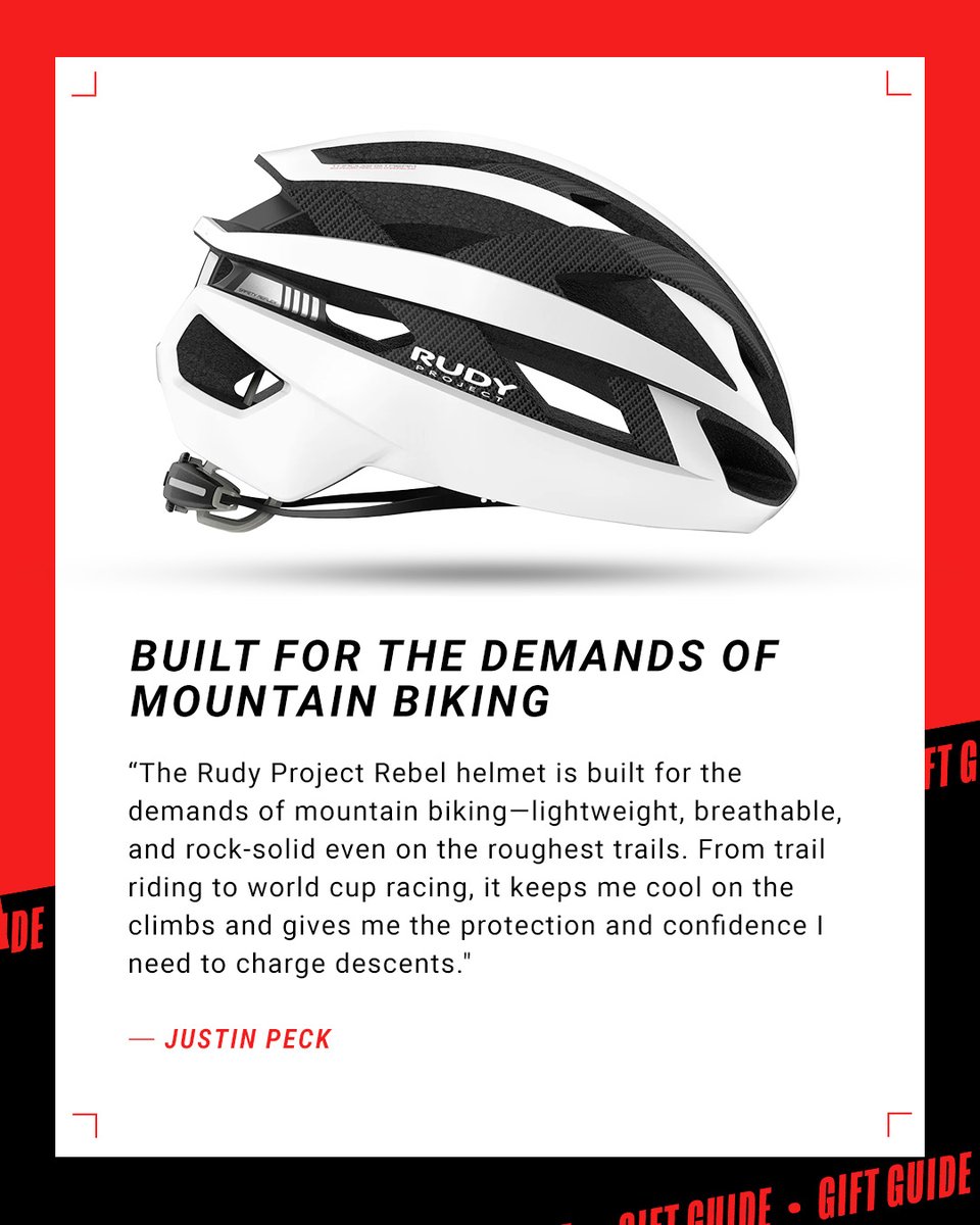 RudyProjectNA's tweet image. From trail rides to race days. Justin Peck’s mountain biking go-to: the Rebel helmet. “Lightweight, breathable, and rock-solid on the roughest trails—it keeps me cool and confident.” 🎁 The perfect gift for riders who go all in 👉 rudyprojectna.com. 🚵: @justinpeck