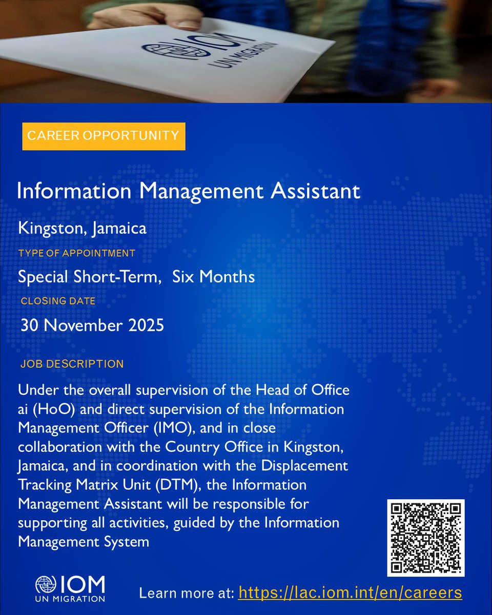 Hiring!!!  Information Management Assistant needed!!  Deadline 30 November #vacancy #hiring #InformationManagement