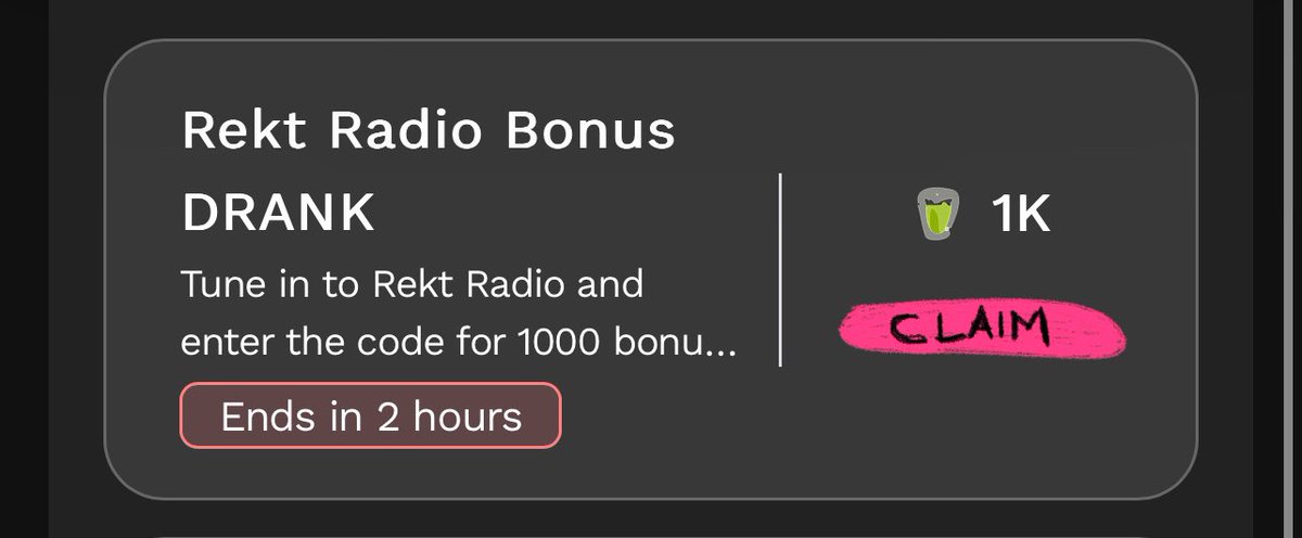 Wen will we have DRANK during Rekt Weekly?
We want moar <a href="/RektCoin/">Rekt Coin</a> 🔥😂

$REKT WORLD DOMINATION