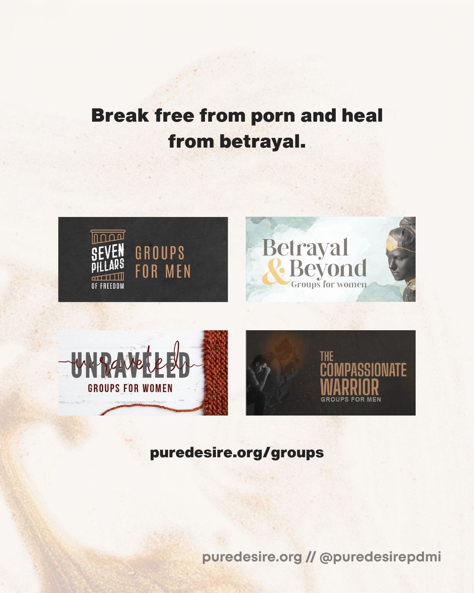 PureDesirePDMI's tweet image. Online groups are:
✅led by a Certified Pure Desire group leader.
✅fee-based for quality assurance.
✅approximately 8-10 months.
#endaddiction #betrayaltraumarecovery