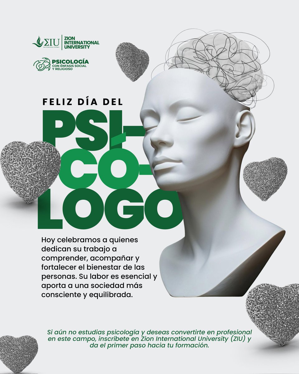 ZionTvOnline's tweet photo. 🧠💚 Feliz Día del Psicólogo
Celebramos a quienes acompañan, escuchan y fortalecen el bienestar emocional de nuestra sociedad.

¿Quieres estudiar Psicología?
Inscríbete en ZIU y empezá tu camino. 🌿✨ https://t.co/u8ElUvJiln