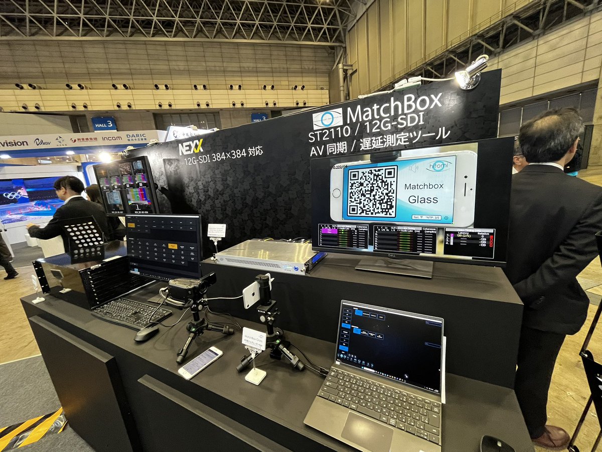 THaudio's tweet photo. 11月から取り扱いを開始したブランドHitomi。映像と音声の同期（リップシンク）および遅延（レイテンシー）を「科学的」に計測・管理するためのソリューション「Hitomi MatchBox」を展示してます。ブース 3410 にぜひお立ち寄りください。
#HitomiBroadcast #InterBEE2025 https://t.co/DcvAq6i4Tp