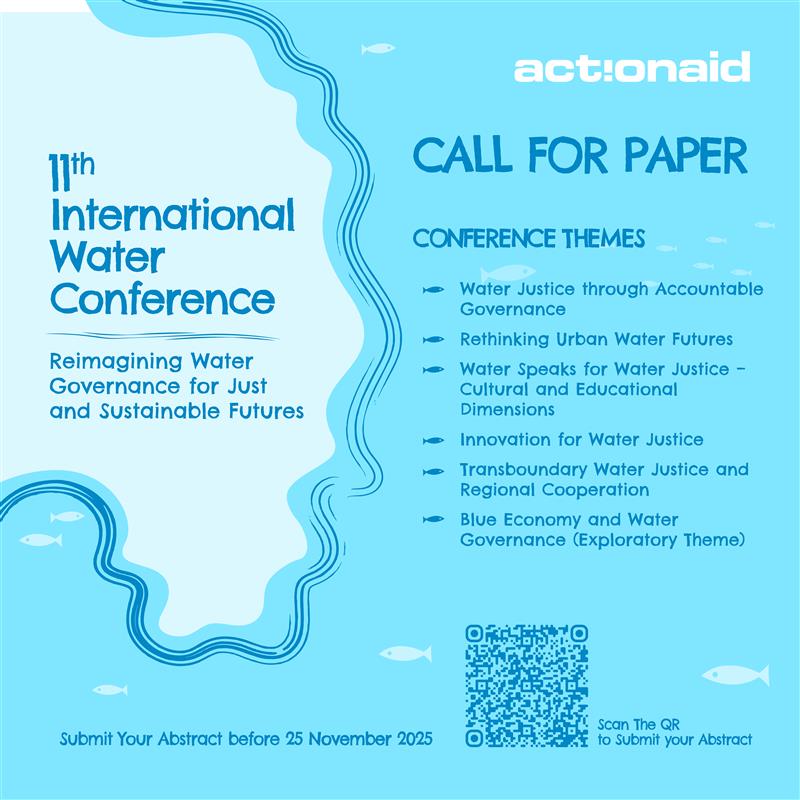 Call for papers from our partners at <a href="/AABangladesh/">ActionAid Bangladesh</a>

Join the 11th International Water Conference and dive into the future of water governance!

We're inviting researchers, experts, and practitioners to submit your ideas!

Submit your abstract here: bit.ly/4ieo2nB