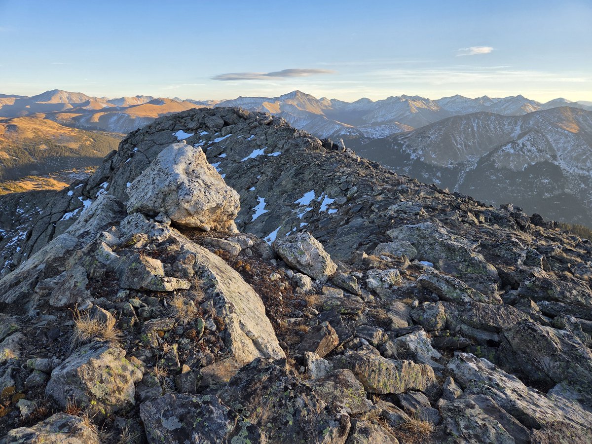 Whoa! Climbed one more 13er in Colorado but this time 14 Nov. Very late season. No snow. Williams Mountain C, a mtn off of Independence Pass. Pass closed the following day! A late start got me to the peak at sunset! Pretty cool! This climb was my 20th successful this year.