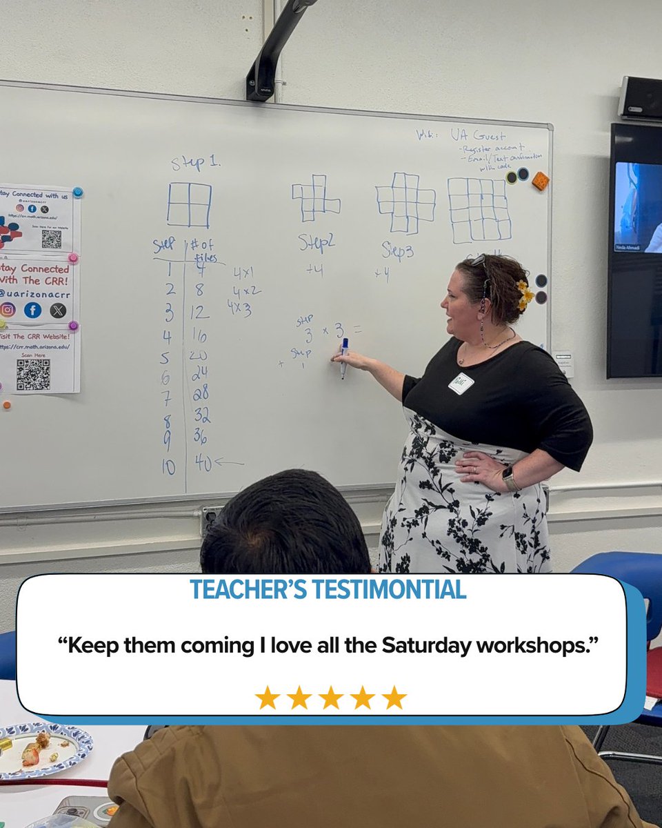 uarizonaCRR's tweet image. 🧮 FROM ADD-ITUDE TO MULTI-TUDE 🧮

This weekend, educators learned how polynomials help students move from additive → multiplicative &amp;amp; proportional thinking. Hands-on activities = lasting algebra growth!

Join us for another workshop THIS SATURDAY! 
🔗Register via link in bio.