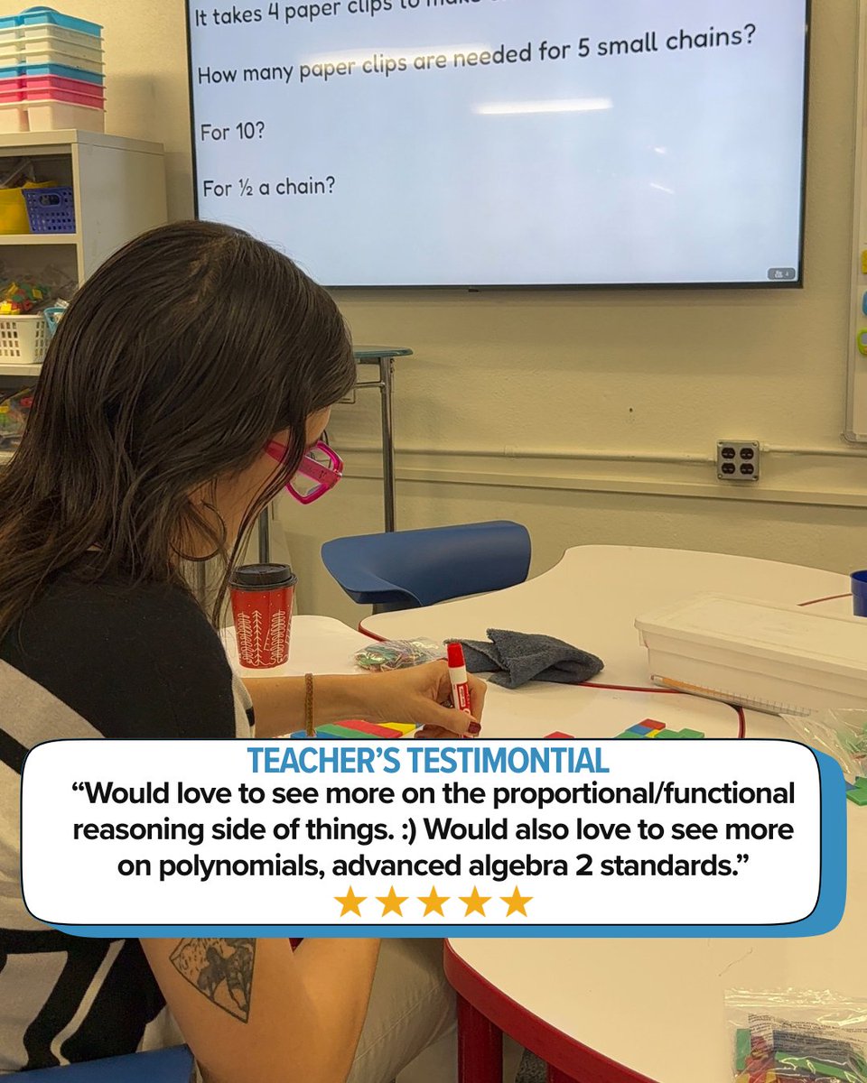 uarizonaCRR's tweet image. 🧮 FROM ADD-ITUDE TO MULTI-TUDE 🧮

This weekend, educators learned how polynomials help students move from additive → multiplicative &amp;amp; proportional thinking. Hands-on activities = lasting algebra growth!

Join us for another workshop THIS SATURDAY! 
🔗Register via link in bio.