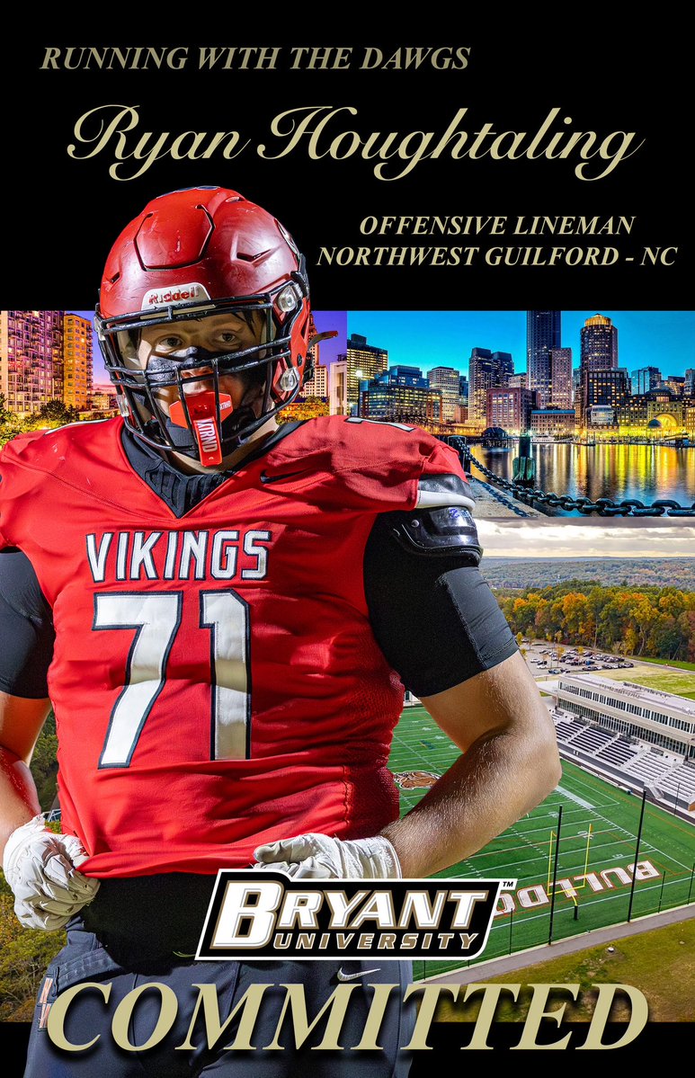 I am honored and excited to announce my commitment to further my academic and athletic career at Bryant University. I’m incredibly grateful for my Mom, Dad and all the coaches who have supported me on this journey.  <a href="/nwestfootball/">Northwest Guilford Football</a> <a href="/chrisrusiewicz/">Chris Rusiewicz</a> <a href="/PhillipsDerrien/">Derrien Phillips</a> <a href="/CMerrittMT/">Chris Merritt</a>