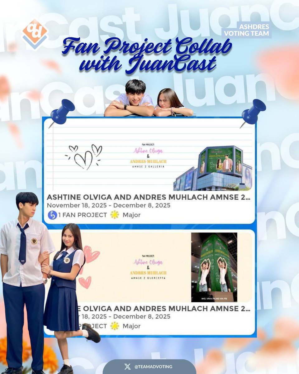 TeamADVoting's tweet image. Friendly reminder to collect your stars, convert them into suns, and cast your votes for AshDres! Thank you so much, everyone! 🩵🧡

📌Robinsons Galleria LED - 7,800 suns
📌Glorietta LED - 5,000 suns

📆 November 18 - December 8