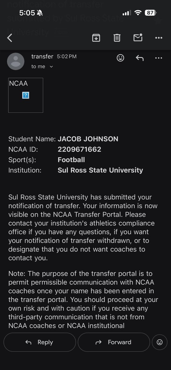 jacobjohnson83's tweet image. Officially in the transfer portal with 2 more years left of eligibility. Thank you for everything Sul Ross. 

22 Total tackles 
1.5 TFL 
1.5 Sacks 
3 QB hurries