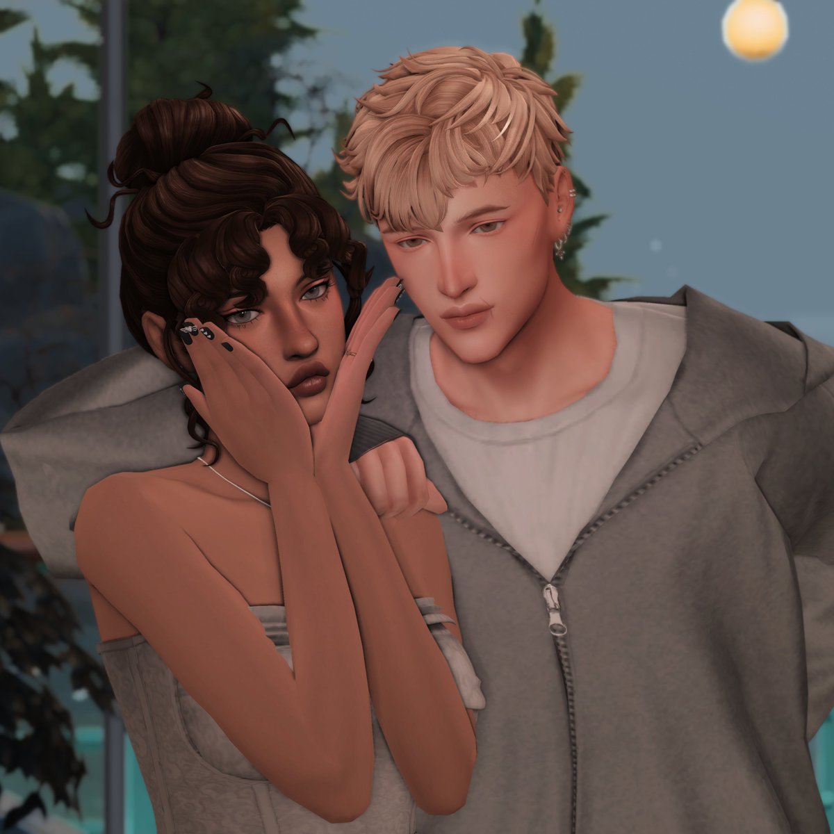 notsolety's tweet image. i kinda love oc × canon trope so i created on sims 4 a version of Nathaniel (from mcl) × Vivian (my oc)
