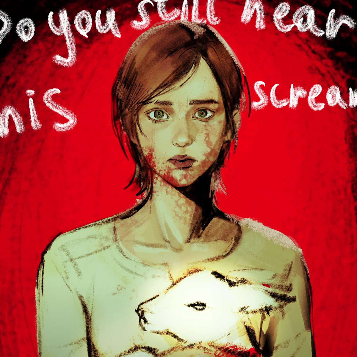 rimri4mm's tweet photo. ellie wip referencing silence of the lambs because I love crossing all my fav media but also the "have the lambs stopped screaming?" and "do you still hear his screams?" really stuck to me #tlou #art https://t.co/uiTtGGa7BQ