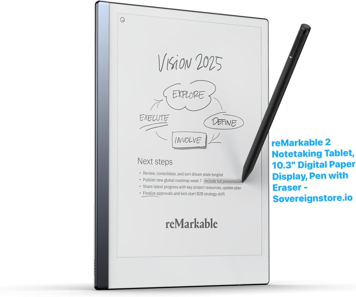 GlobalCmd's tweet image. Your “notebook” doesn’t need TikTok, email, or 19 tabs.
reMarkable 2 (renewed) = 10.3” e-ink, pen w/ eraser, distraction-free Linux tablet just for thinking, sketching &amp;amp; deep work.
🔗 sovereignstore.io/product/remark…

Focus tool or overpriced paper?
