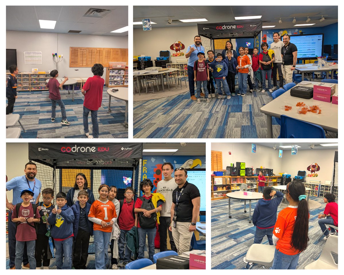 EdTech_ObeOne's tweet image. Our first Elementary Drone Club meeting at FME was nothing but fun. Students got to pilot their @Robolinkinc CoDrone Edu's for the first time. At the end we ended with an obstacle course competition. 👀Plenty of potential! Can't wait for our next meeting! #WeAreClintDrones