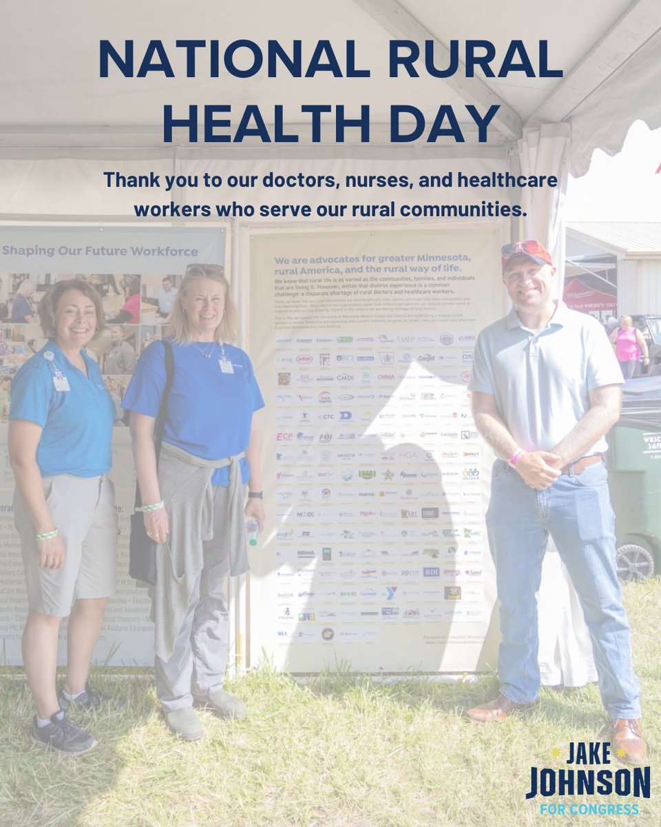 On National Rural Health Day, we thank the doctors, nurses, and healthcare workers who keep our rural communities healthy. 

In Congress, I’ll fight to reverse the recent ~$100 billion cuts from rural healthcare and make sure our small towns have the clinics, healthcare workers,
