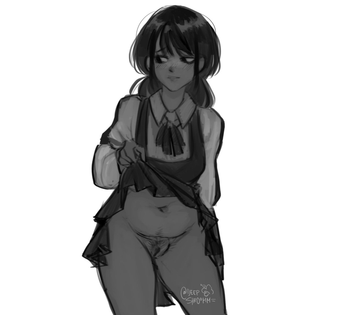 DShroomm's tweet photo. monochromatic sketch commission of Asa Mitaka 
(First version) https://t.co/5Q1KYFBAgU