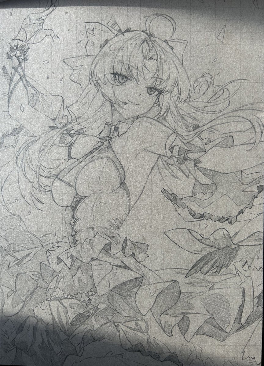 na2_Ava93's tweet image. カルロッタ 下描き #模写