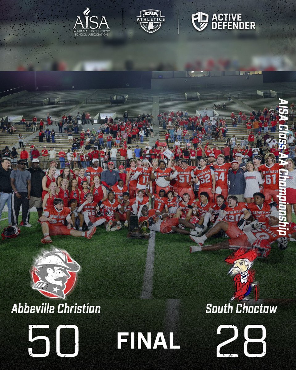 Abbeville Christian Academy knocks off the defending champs to win its third state championship in school history🏆🏈