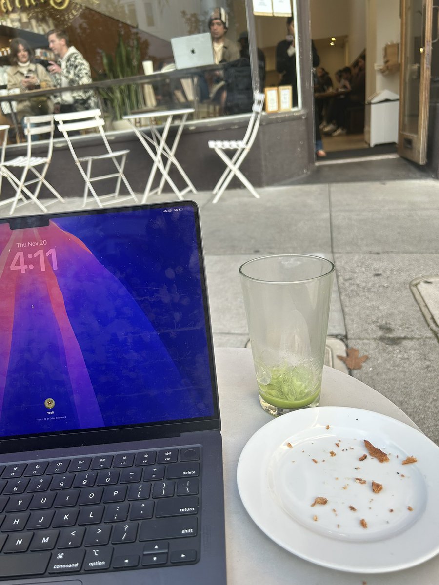 Saint franks coffee has the meanest Black sesame kouign- amarnn