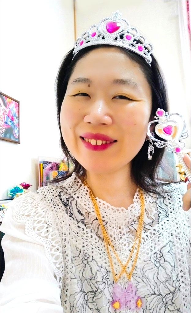 キラキラをつけて お姫様に変身した👸 王子様にダイヤ、お姫様にハート