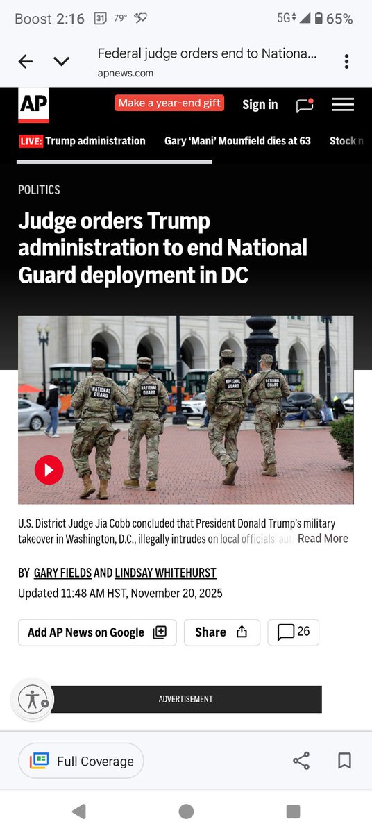AshleyB46824012's tweet image. Damn, #nationalguard gotta pack it up in #DC already! Didn&apos;t they just get there hehe?!
Thanks, Judge!:).....