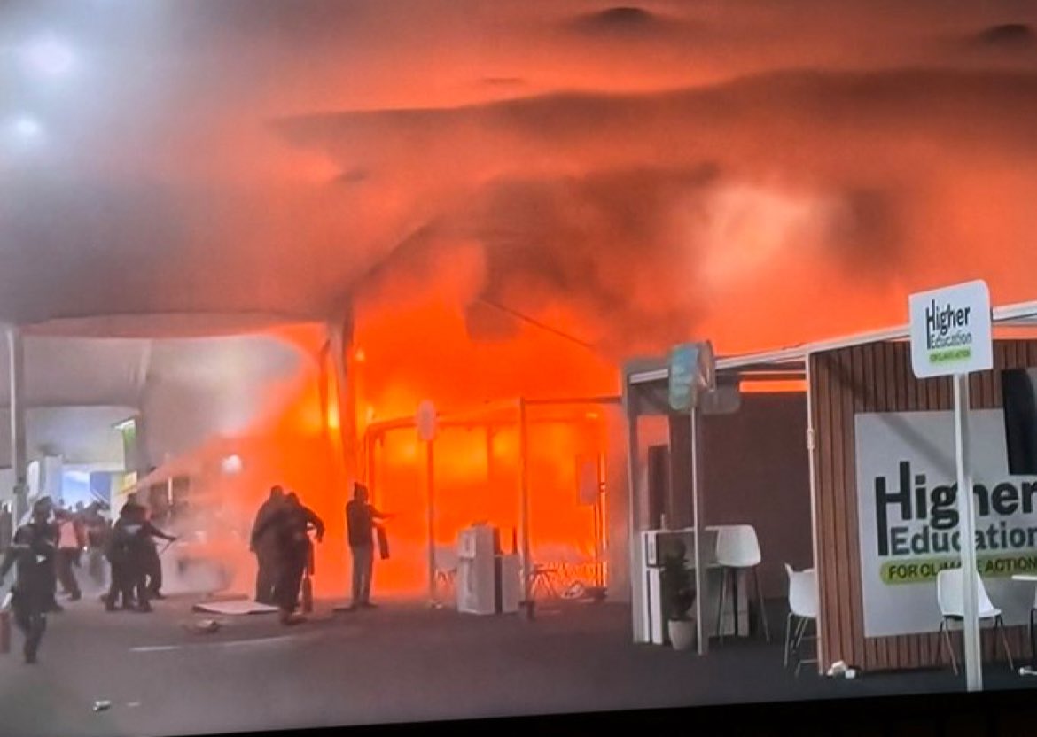 Momentos difíciles se vivieron en la #COP30 por incendio originado en el Pabellón de la zona de África