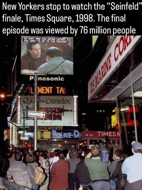 Parar mesmo foi a series finale de Seinfeld
Até bicicleta passou ai po kkkkkkkkk