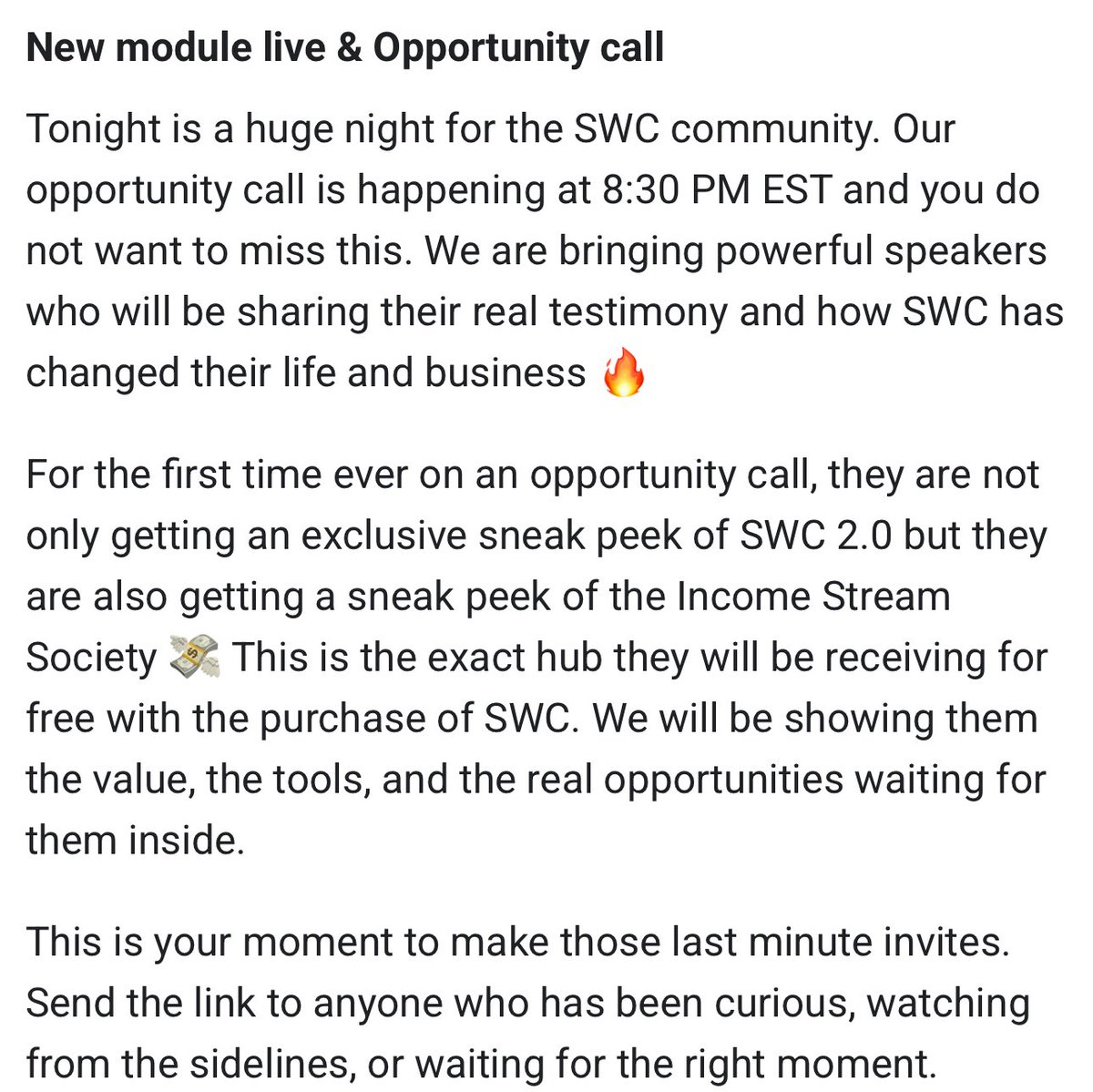 Big call tonight. DM me if you want to learn how to make money online  learn 24 ways to free yourself.  I’ll reply with the link.  8:30 pm est