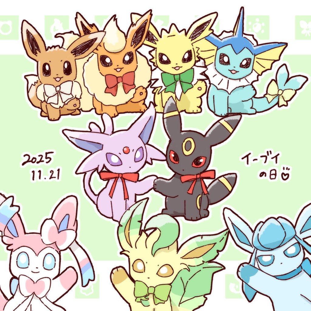 🤎💙💛🧡💜🖤💚🩵🩷
　　#イーブイの日 
🤎💙💛🧡💜🖤💚🩵🩷

おめでとーーー！！！

ブイコレの犬っころみたいなブイズが
かわいかったので💓
fanart