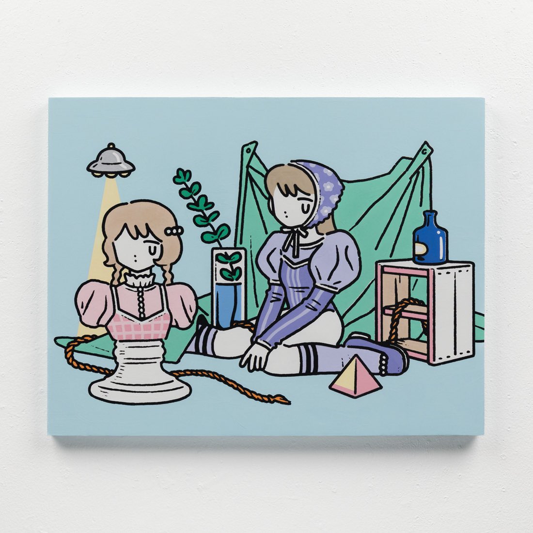 ondo_creative's tweet photo. 【GALLERY｜@ondo_creative／ONLINE STORE】

＼NEW／
ondoオンラインストアにて、現在ギャラリーで開催中のあんのん個展『unknown people』の展示作品の一部の販売がスタートしました。
キュートな色合いで描かれるあんのんさんの作品世界を、ぜひご覧ください。

遠方の方や会期中のご来場が難しい方も、ぜひこちらでお楽しみいただけますと幸いです◎

●ondoオンラインストア（あんのん）
→https://t.co/E9qMfj1sCf